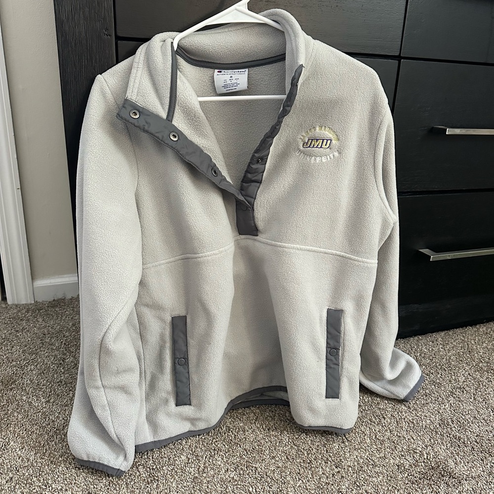 JMU Champion Gray Quarter pull over Sweatshirt